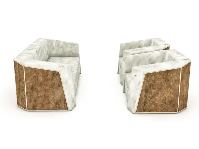 3D modern office armchair Low-poly 3D model