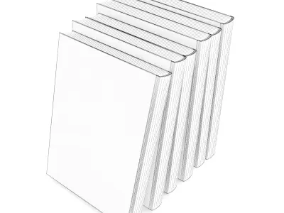 Books Set four in row 3D model