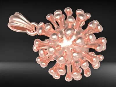 Virus Charm Pendant  Necklace Jewelry 3D print model