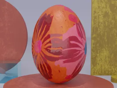 Easter egg 08 Low-poly 3D model