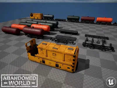Underground Battery Electric Locomotive for UE Low-poly 3D model