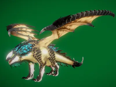  Lizard Dragon  Low-poly 3D model