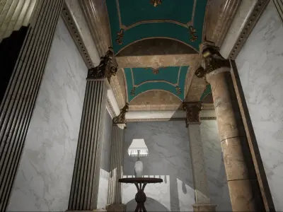Luxury Classic Hall Unreal 5 project Low-poly 3D model