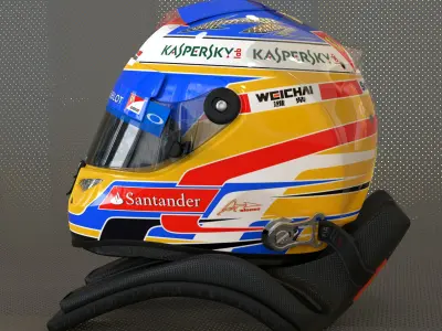 Fernando Alonso 2014 style Racing helmet 3D model