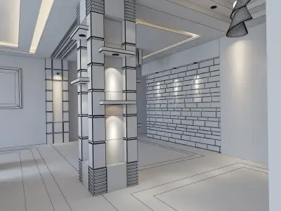 Decorated column 3D print model