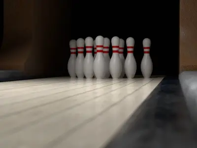 Bowling Pin and Ball 3D model