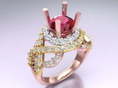 Diamond Ring - Womens Rings - N492902 3D print model