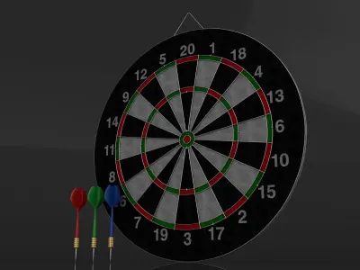 3D Double Sided Dart Board Game 3D model