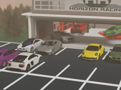 Sport Car Pack  Low-poly 3D model