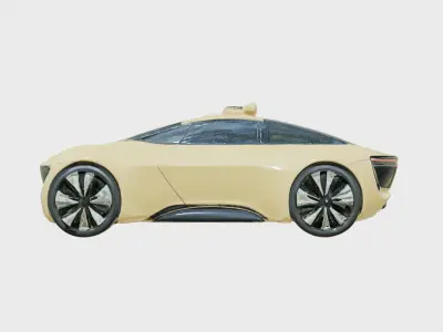 Futuristic Flying Taxi Concept Car Model Low-poly 3D model