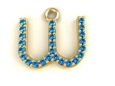 Diamond w Pendant Gold Silver Platinum Jewelry 3D print model