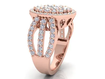 Luxury Halo Ring  3D print model buy