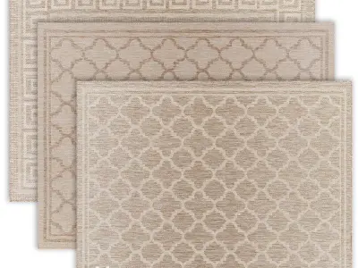 Carpet set 29 - Bundle - 3  Geometrical Jute Rugs 3D model
