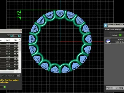 U Shaped Eternity Ring 3 point 8 mm stone size swiss 11 and EU51 3D print model
