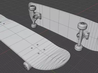 Skateboard - realistic and game-ready Low-poly 3D model