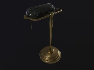 Antique Desk Lamp Low-poly 3D model