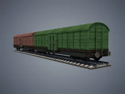 Box Car Low-poly 3D model