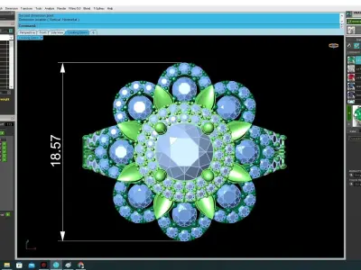 Luxury Multi Layer Halo Diamond Ring for Elegant Women 3532  3D print model