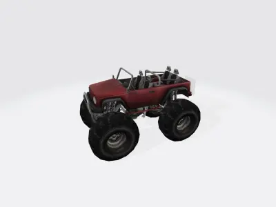  FreeFire Vehicle Monster Truck Low-poly 3D model