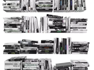 Books 150 pieces 2-4-3 Low-poly 3D model