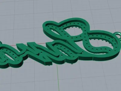 Sara name pendant 3D print model
