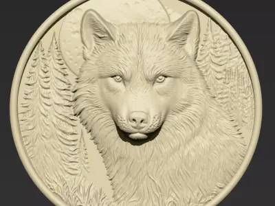 Wolf Head A90 3D print model