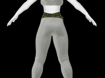 Sporty Woman attire  Low-poly 3D model