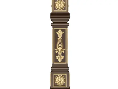 Stair Baluster 06 Red Low-poly 3D model