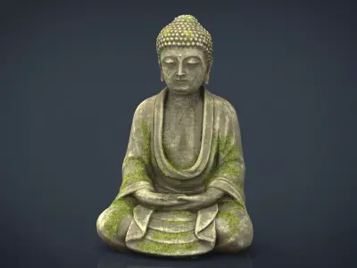 Ancient buddha Low-poly 3D model