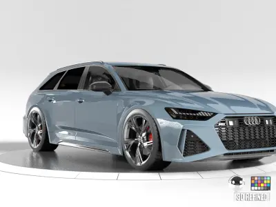 Audi RS6 -Rigged and Render Ready-unreal-vray-redshift 3D model