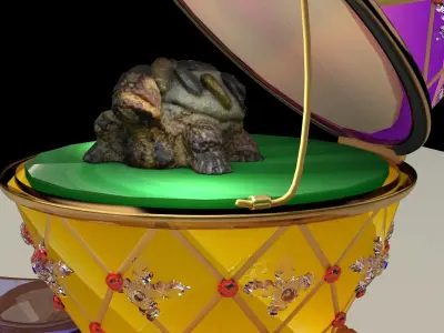  Chinese gold Ingot with turtle   3D model