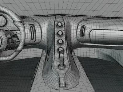 Bugatti la voiture noire Low-poly 3D model