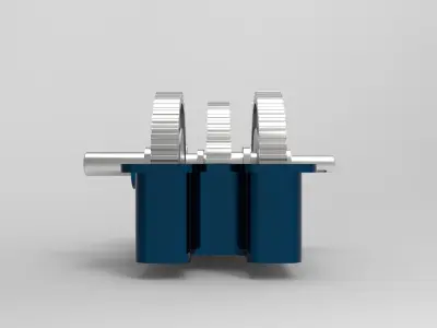 Reducer with bearings and gears 3D model