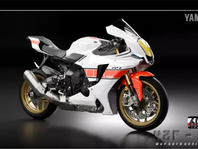 2022 Yamaha YZF-R1 WGP 60th Anniversary Edition Low-poly 3D model