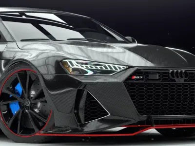 High Poly Widebody Audi RS7  3D model