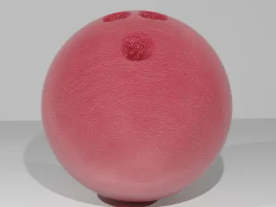 Bowling Ball Red Leather 3D model