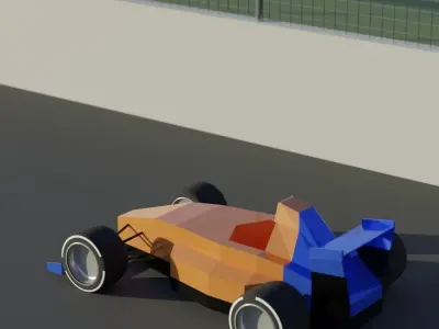 Low Poly Formula 1 Car Low-poly 3D model