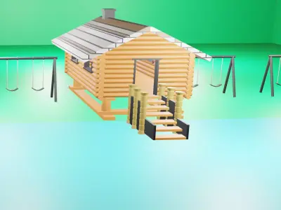 Beach Park Low-poly 3D model