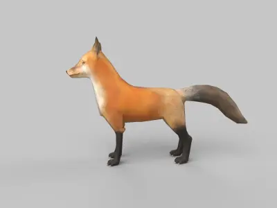 Fox lowpoly Low-poly 3D model