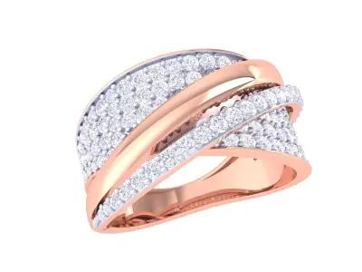 Ladies diamond ring 3D print model 2