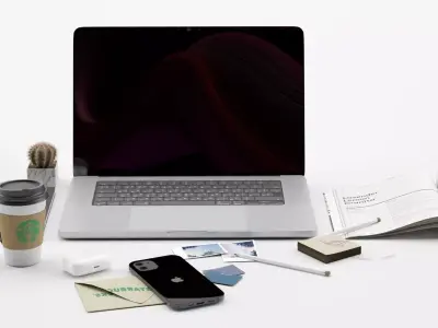 Decorative Set on The Desktop 3D model