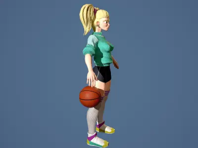 Basket girl Low-poly 3D model purchase