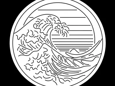 Wave Neon Sign 3D model