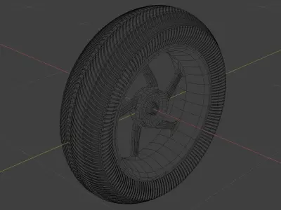 A Motorcycle Racing Wheel and Wet Tire 3D model