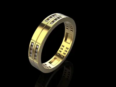 Channel set wedding ring model 843 3D print model