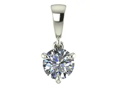 ETC-001 pendant with oval cut diamond Free 3D print model