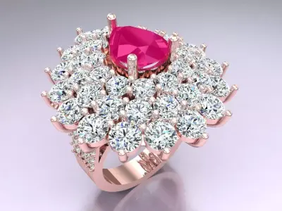 Diamond Ring - Womens Rings - N3759 3D print model