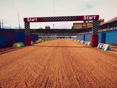 Mobile Ready Monster Truck Racing Environment - Racing Tracks Low-poly 3D model