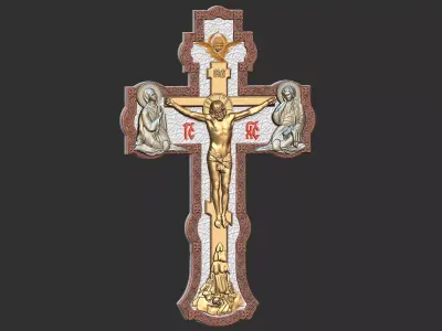 christ on the cross with mary 3D print model