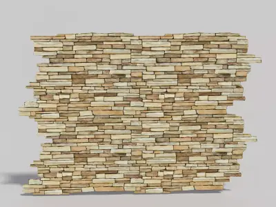 Masonry Stone Wall Low-poly 3D model